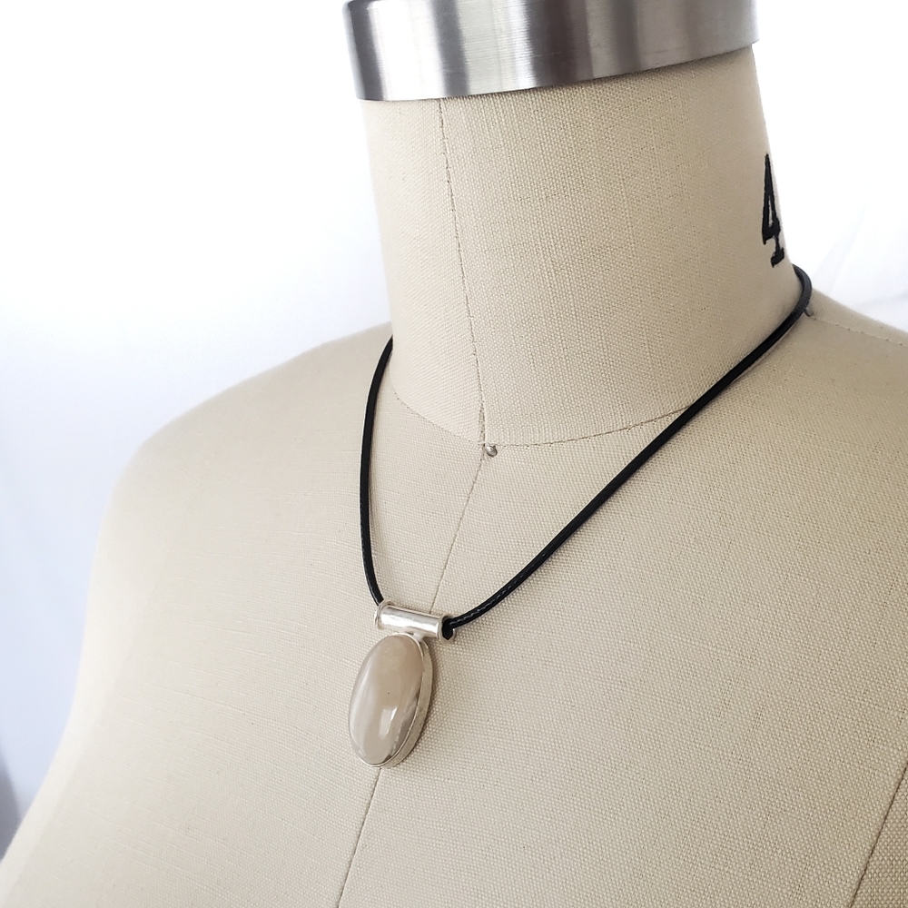 Handmade Rose Quartz Gemstone Set in 925 Sterling Silver Pendant 1.38", NWT - Picture 11 of 11